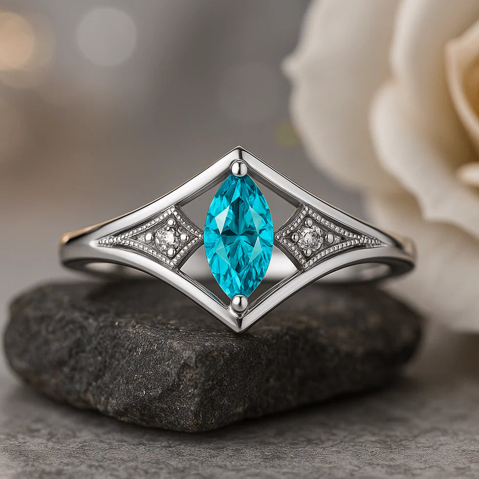 Azure Marquise Elegance Ring