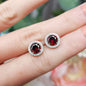 Crimson Halo Stud Earrings