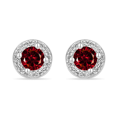 Crimson Halo Stud Earrings